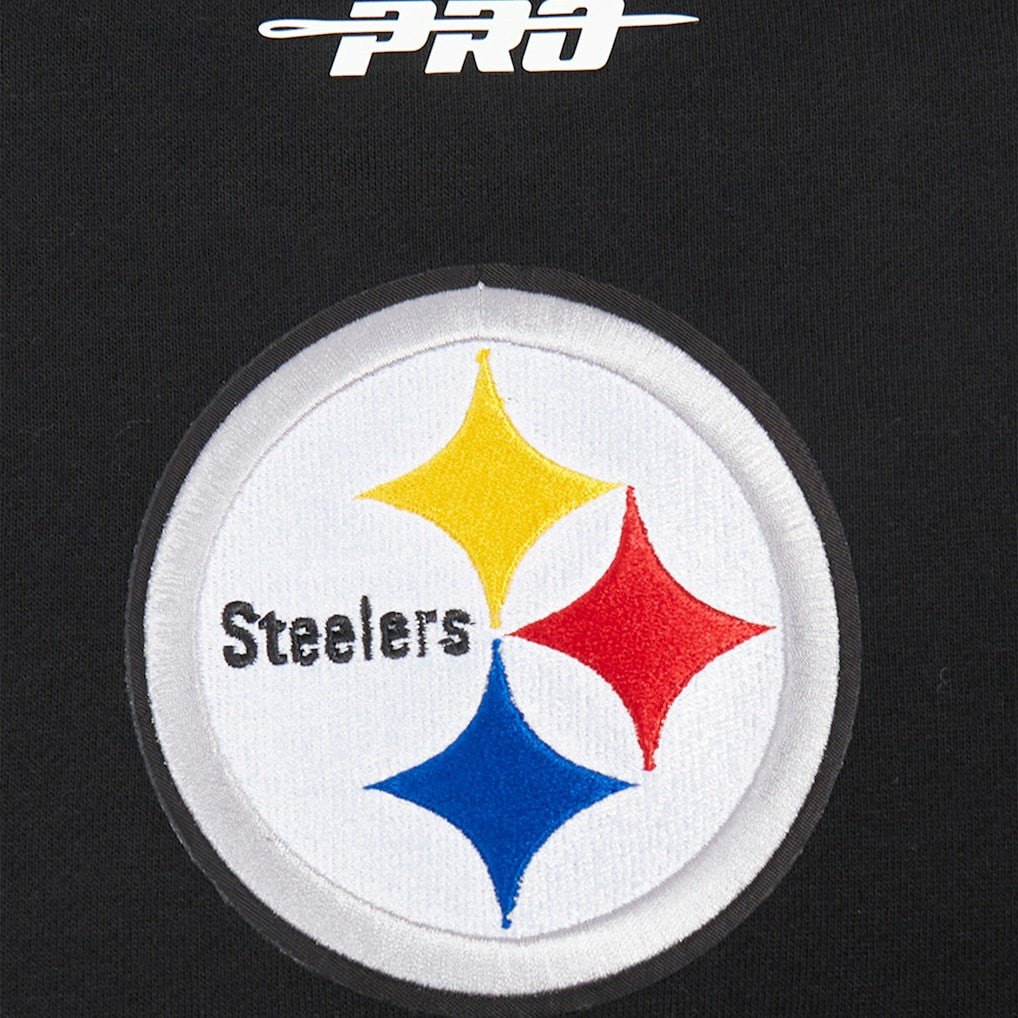 Pittsburgh Steelers Pro Standard Turn It Up Drop Shoulder Pullover Sweatshirt - Black - NFL