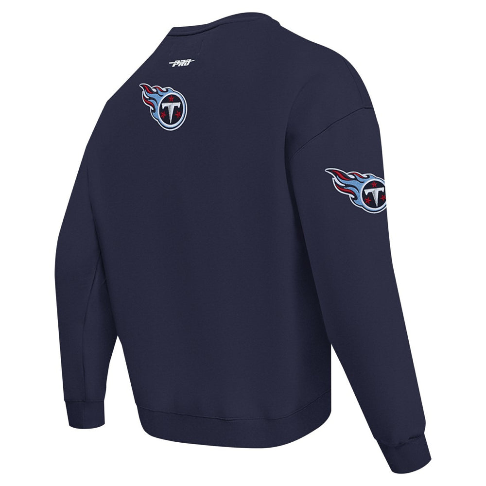 Tennessee Titans Pro Standard Turn It Up Drop Shoulder Pullover Sweatshirt - Navy - NFL