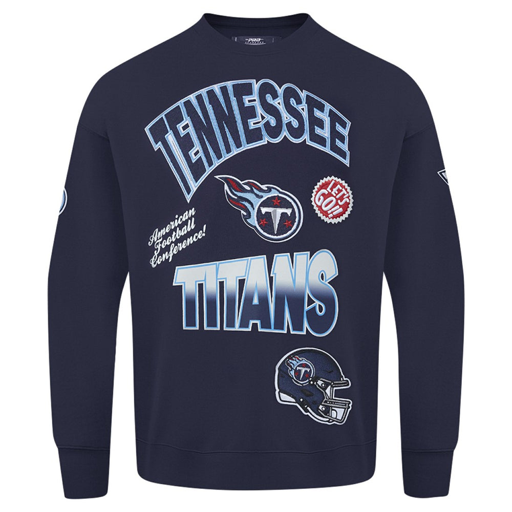 Tennessee Titans Pro Standard Turn It Up Drop Shoulder Pullover Sweatshirt - Navy - NFL