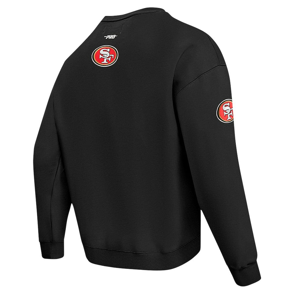 San Francisco 49ers Pro Standard Turn It Up Drop Shoulder Pullover Sweatshirt - Black - NFL