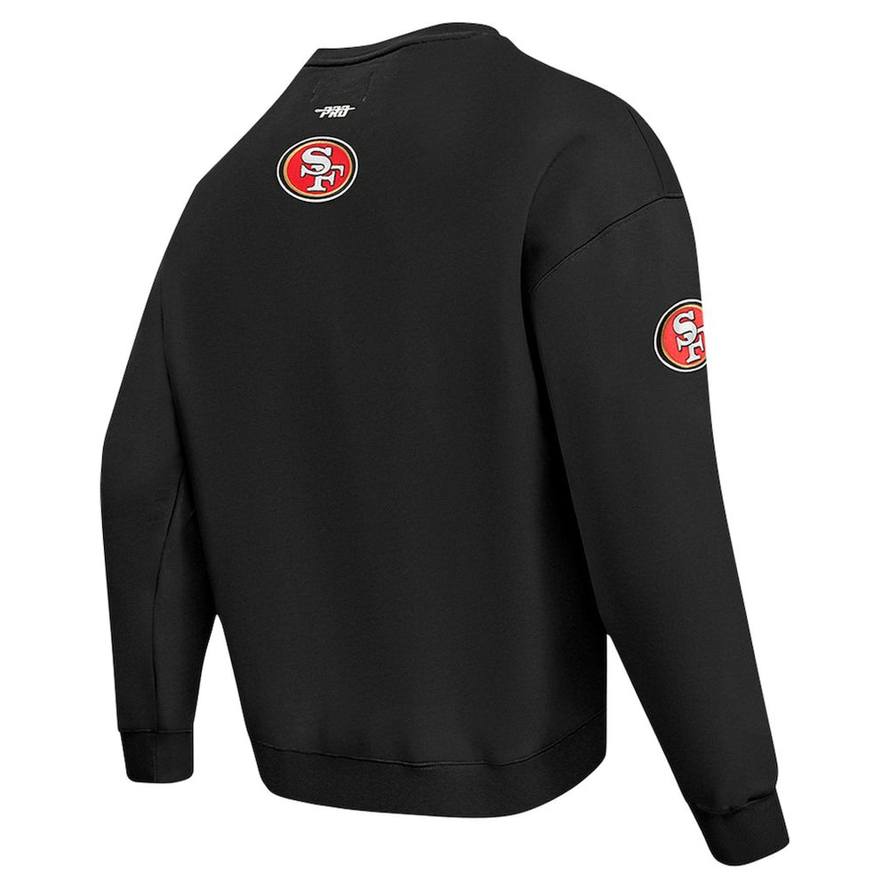 San Francisco 49ers Pro Standard Turn It Up Drop Shoulder Pullover Sweatshirt - Black - NFL