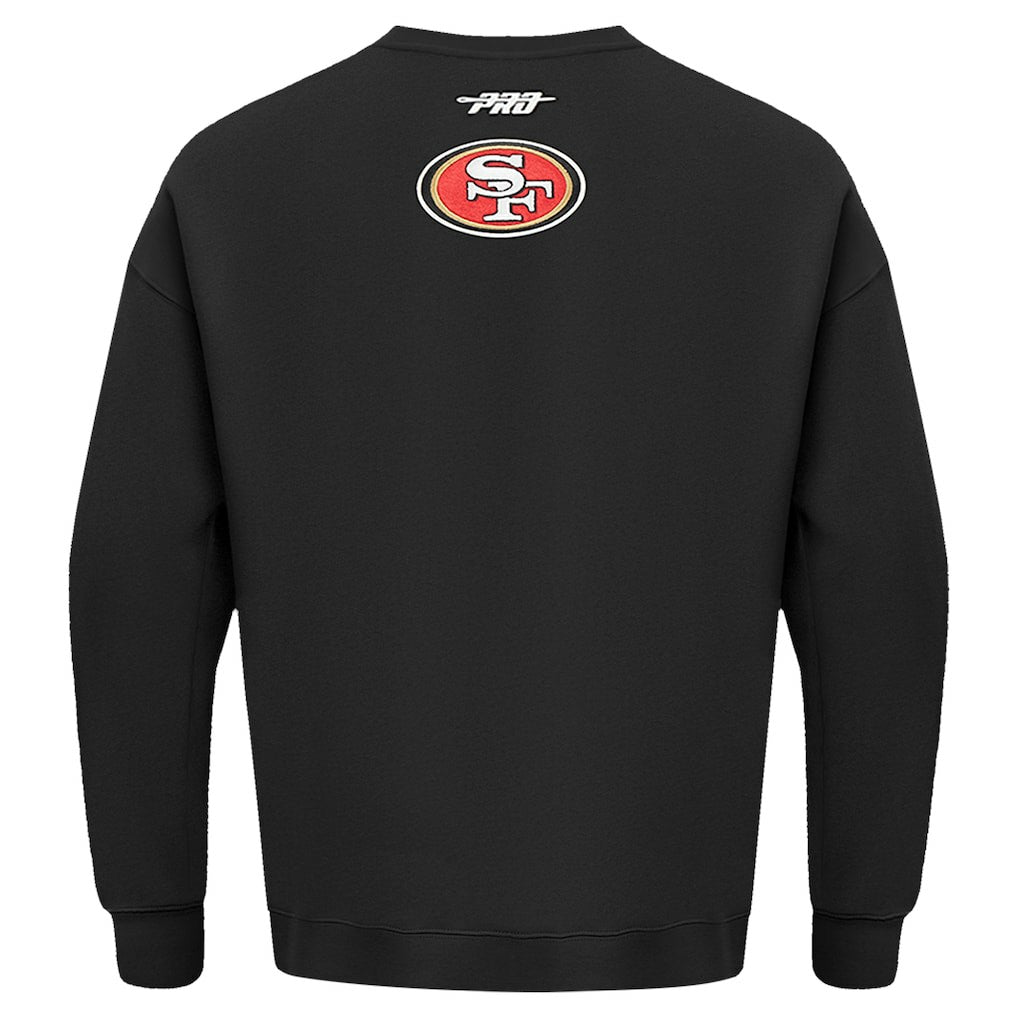 San Francisco 49ers Pro Standard Turn It Up Drop Shoulder Pullover Sweatshirt - Black - NFL