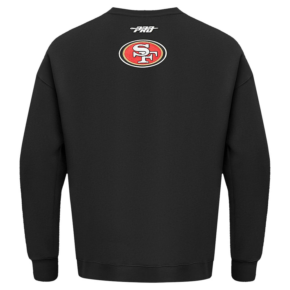 San Francisco 49ers Pro Standard Turn It Up Drop Shoulder Pullover Sweatshirt - Black - NFL