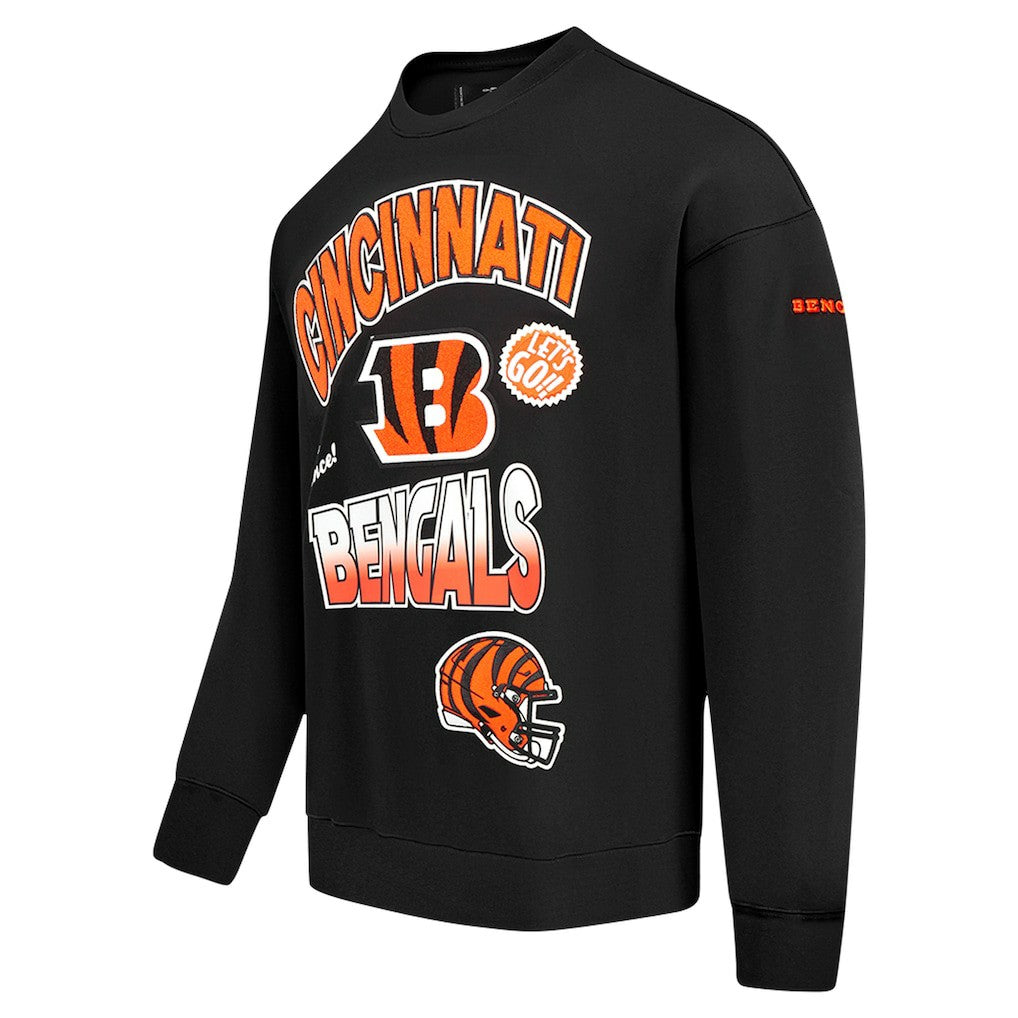 Cincinnati Bengals Pro Standard Turn It Up Drop Shoulder Pullover Sweatshirt - Black - NFL