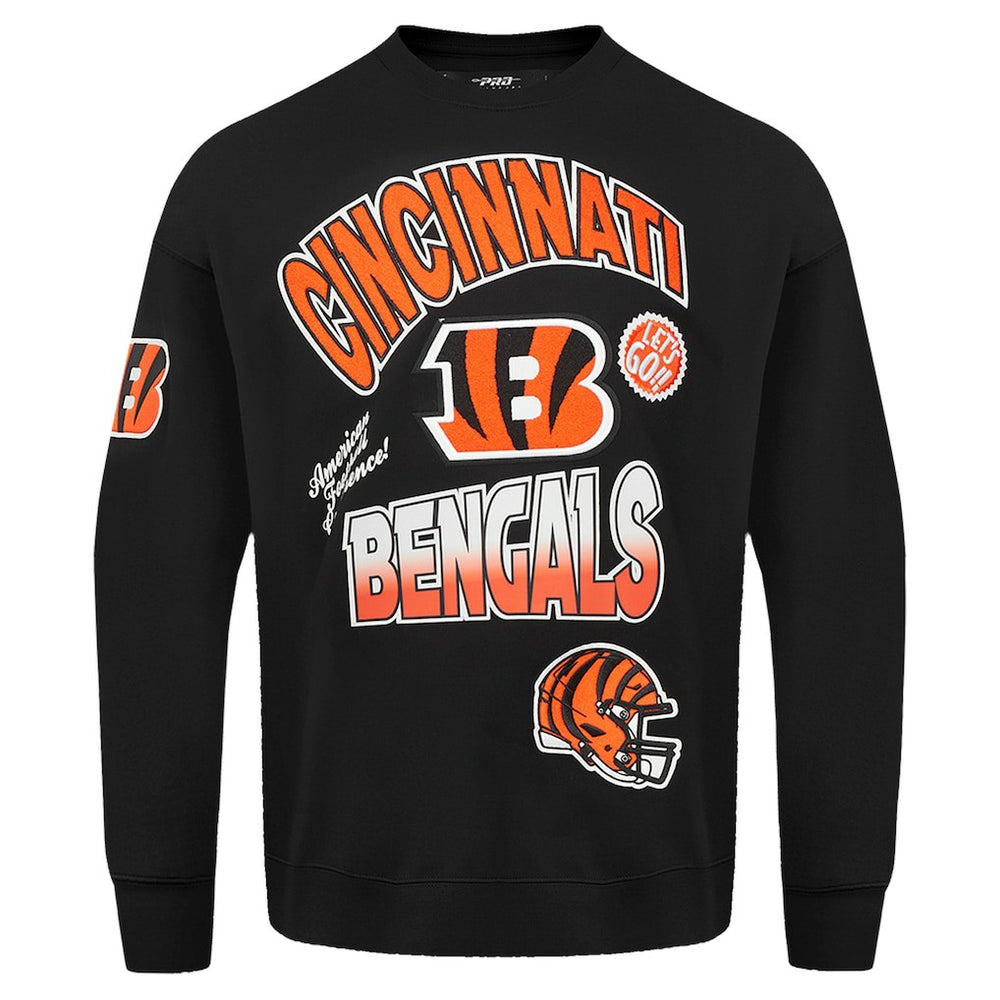 Cincinnati Bengals Pro Standard Turn It Up Drop Shoulder Pullover Sweatshirt - Black - NFL