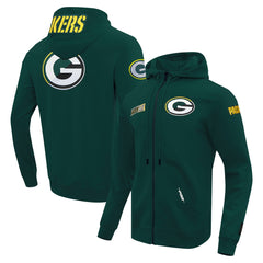 Green Bay Packers Pro Standard Split Logo Double Knit Full-Zip Hoodie - Green - NFL