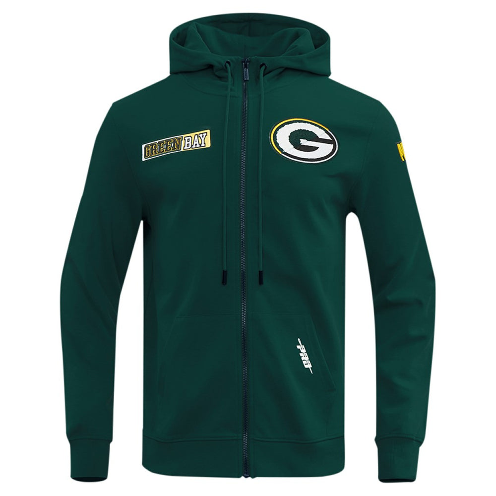 Green Bay Packers Pro Standard Split Logo Double Knit Full-Zip Hoodie - Green - NFL
