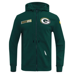 Green Bay Packers Pro Standard Split Logo Double Knit Full-Zip Hoodie - Green - NFL