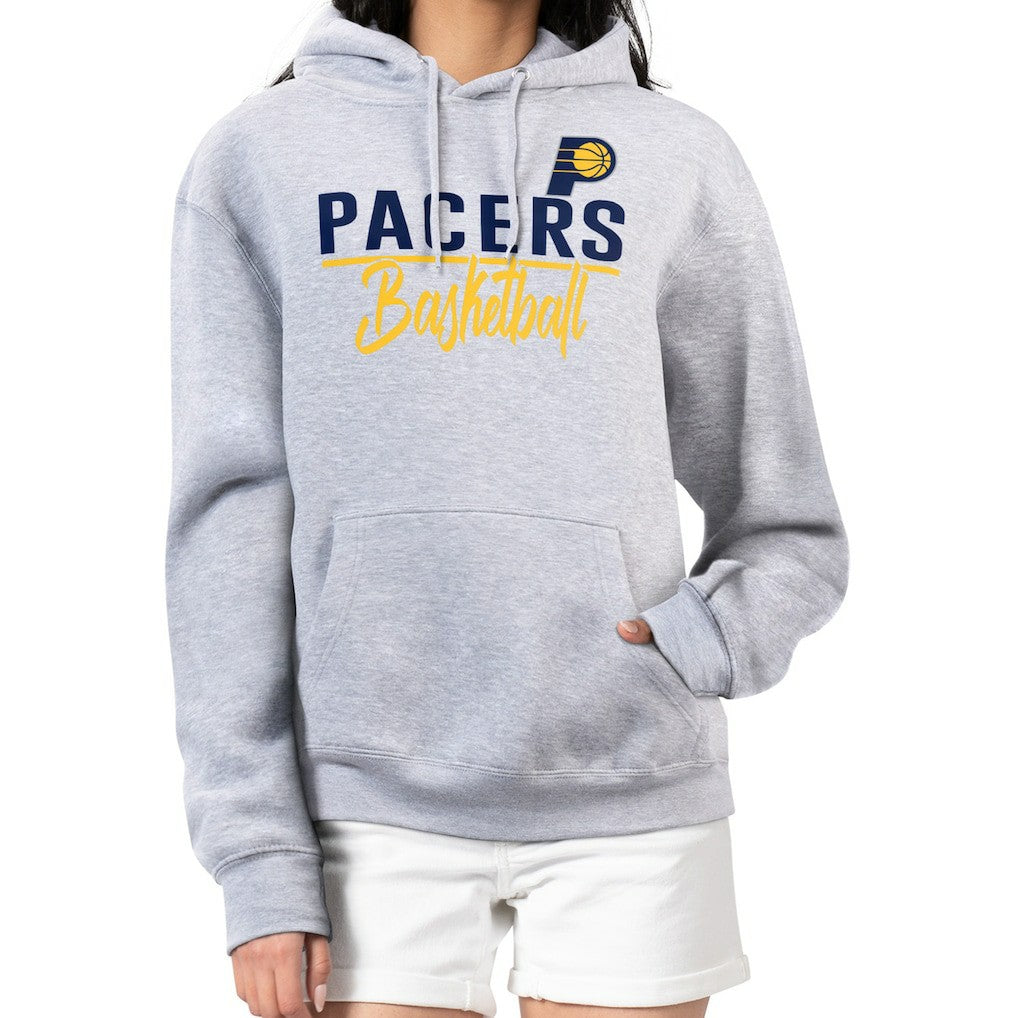 Indiana Pacers G-III 4Her by Carl Banks Women's Graphics Fleece Pullover Hoodie Heather Gray