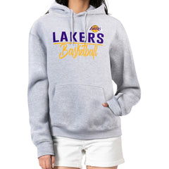 Los Angeles Lakers G-III 4Her by Carl Banks Women's Graphics Fleece Pullover Hoodie Heather Gray