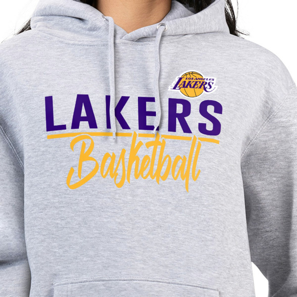 Los Angeles Lakers G-III 4Her by Carl Banks Women's Graphics Fleece Pullover Hoodie Heather Gray