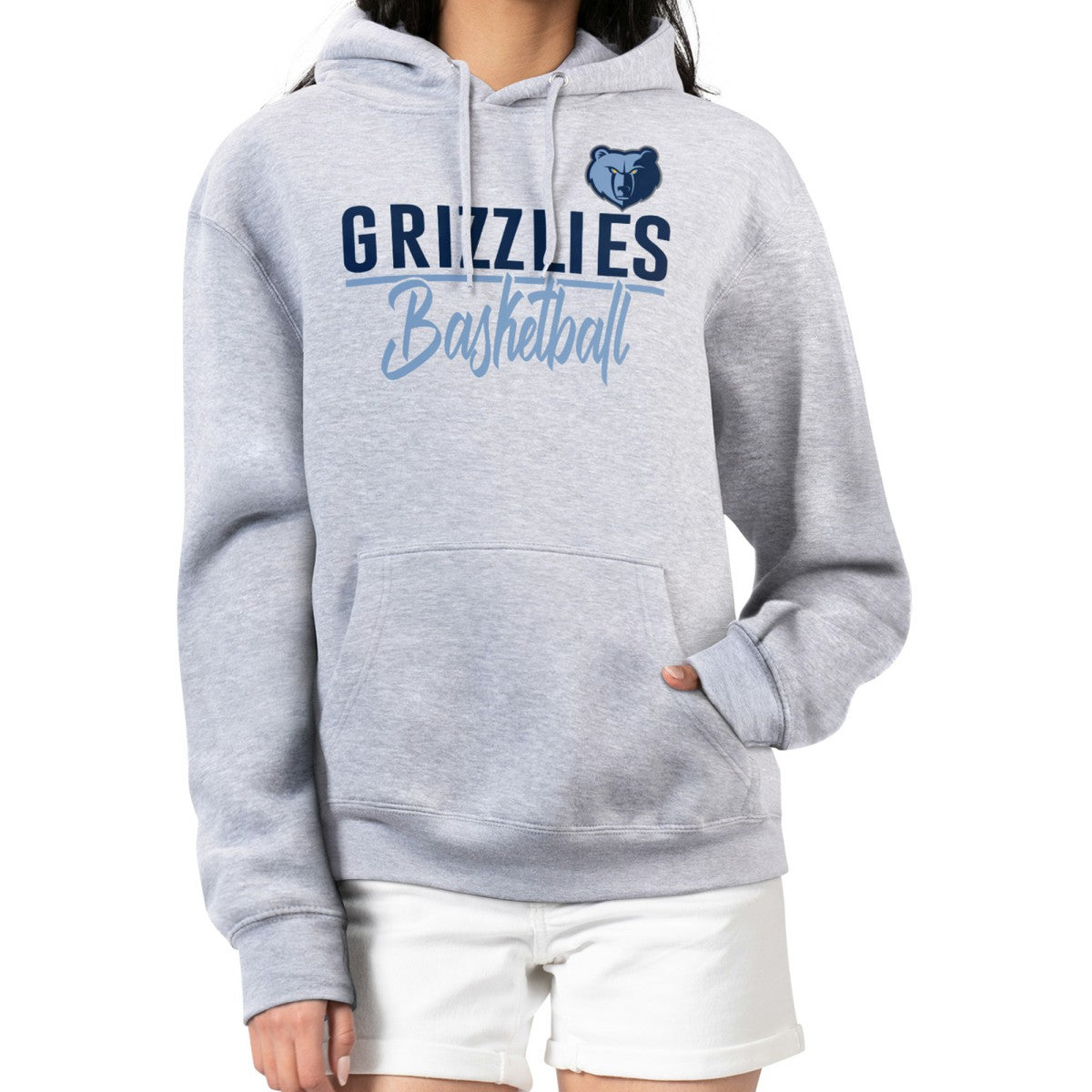 Memphis Grizzlies G-III 4Her by Carl Banks Women's Graphics Fleece Pullover Hoodie Heather Gray