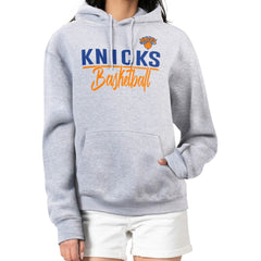 New York Knicks G-III 4Her by Carl Banks Women's Graphics Fleece Pullover Hoodie Heather Gray