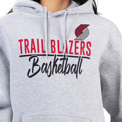 Portland Trail Blazers G-III 4Her by Carl Banks Women's Graphics Fleece Pullover Hoodie Heather Gray
