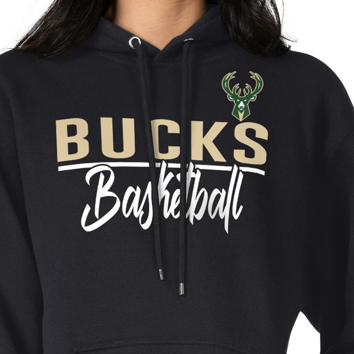 Milwaukee Bucks G-III 4Her by Carl Banks Women's Graphics Fleece Pullover Hoodie Black