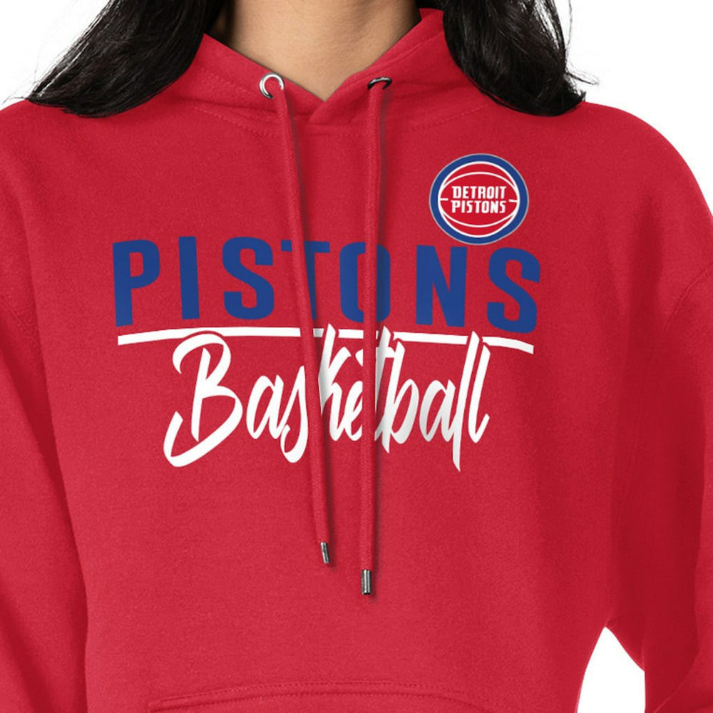 Detroit Pistons G-III 4Her by Carl Banks Women's Graphics Fleece Pullover Hoodie Red