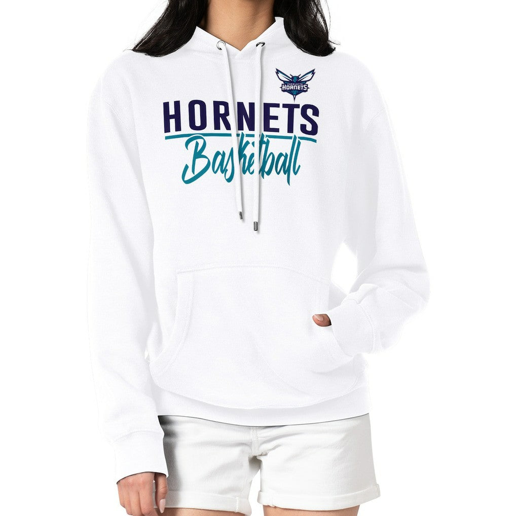 Charlotte Hornets G-III 4Her by Carl Banks Women's Graphics Fleece Pullover Hoodie White