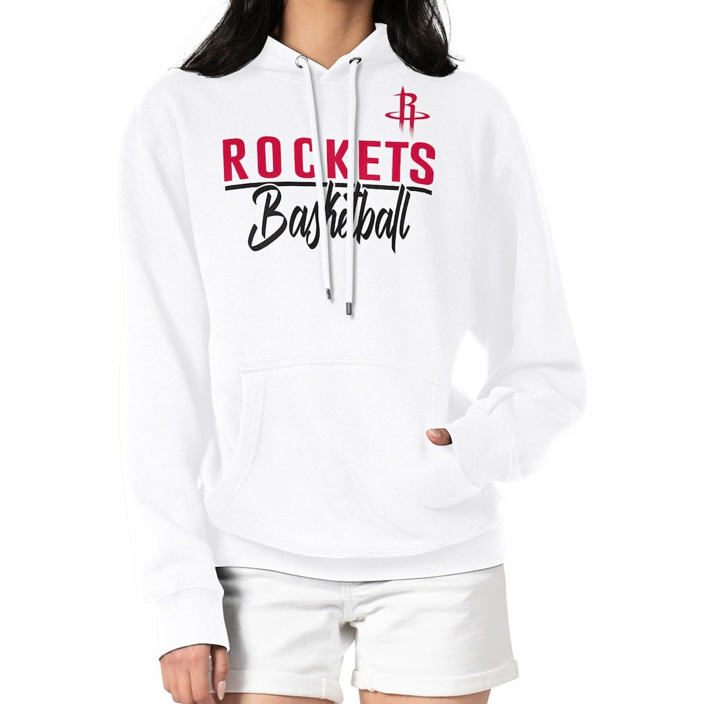 Houston Rockets G-III 4Her by Carl Banks Women's Graphics Fleece Pullover Hoodie White