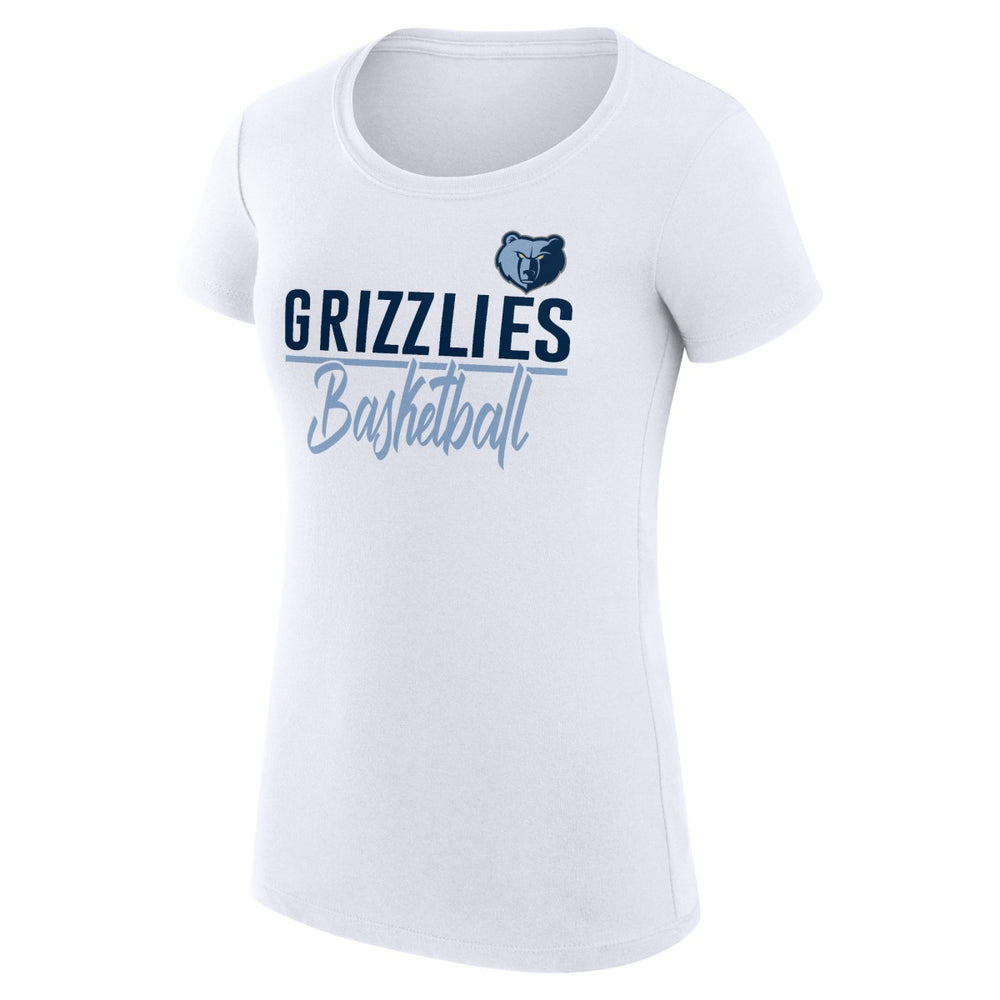 Memphis Grizzlies G-III 4Her by Carl Banks Women's Super-Slim Fit Lightweight Team Sport V-Neck T-Shirt White