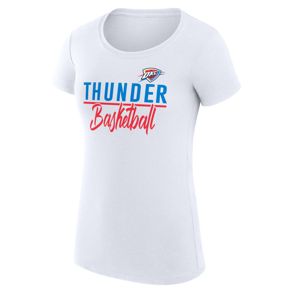 Oklahoma City Thunder G-III 4Her by Carl Banks Women's Super-Slim Fit Lightweight Team Sport V-Neck T-Shirt White