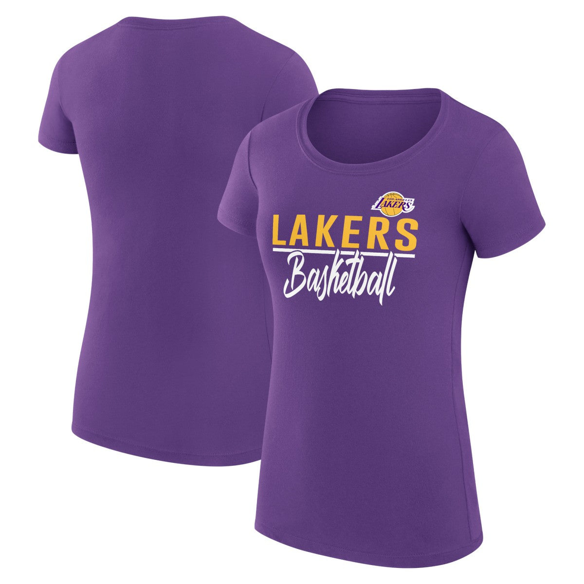 Los Angeles Lakers G-III 4Her by Carl Banks Women's Super-Slim Fit Lightweight Team Sport V-Neck T-Shirt Purple