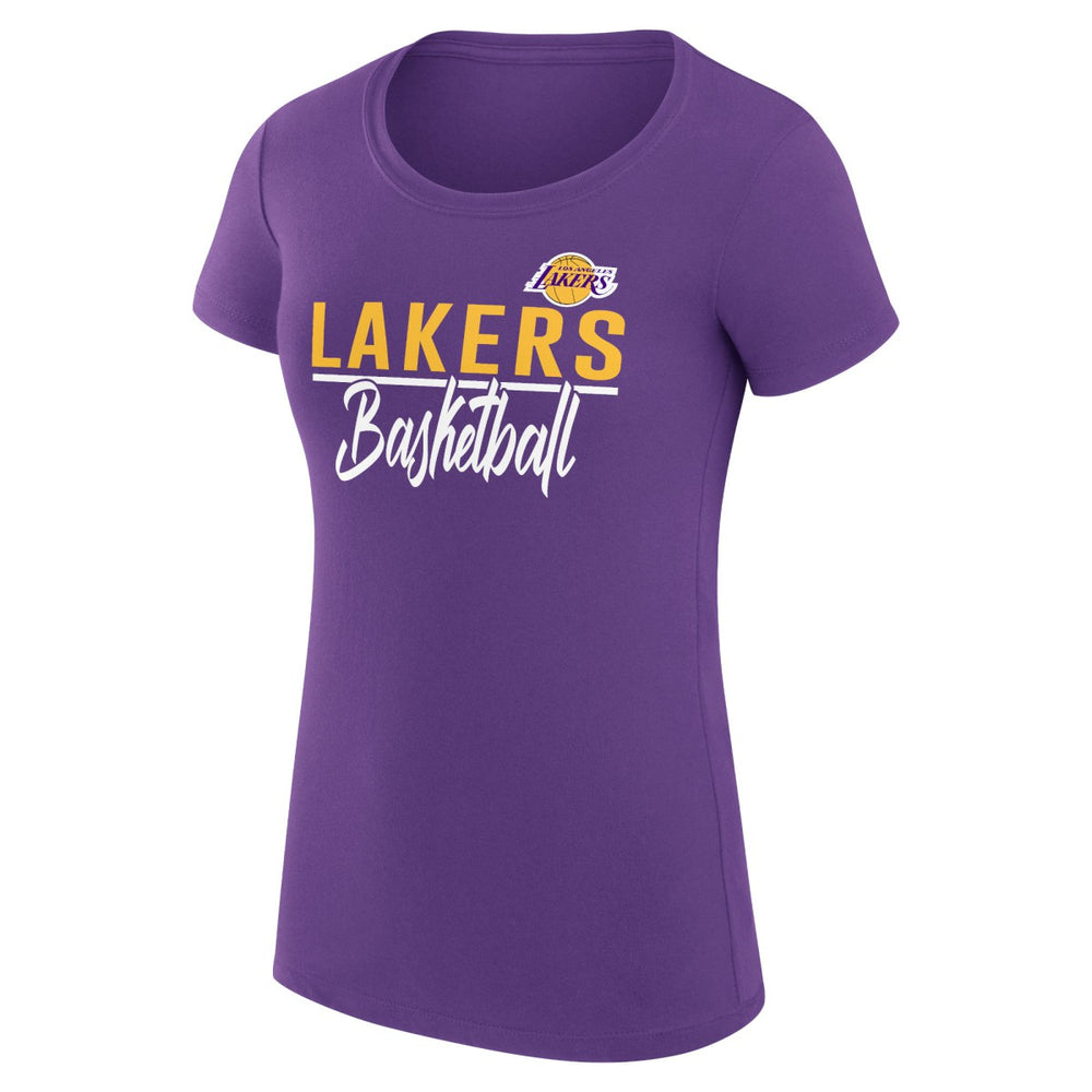Los Angeles Lakers G-III 4Her by Carl Banks Women's Super-Slim Fit Lightweight Team Sport V-Neck T-Shirt Purple