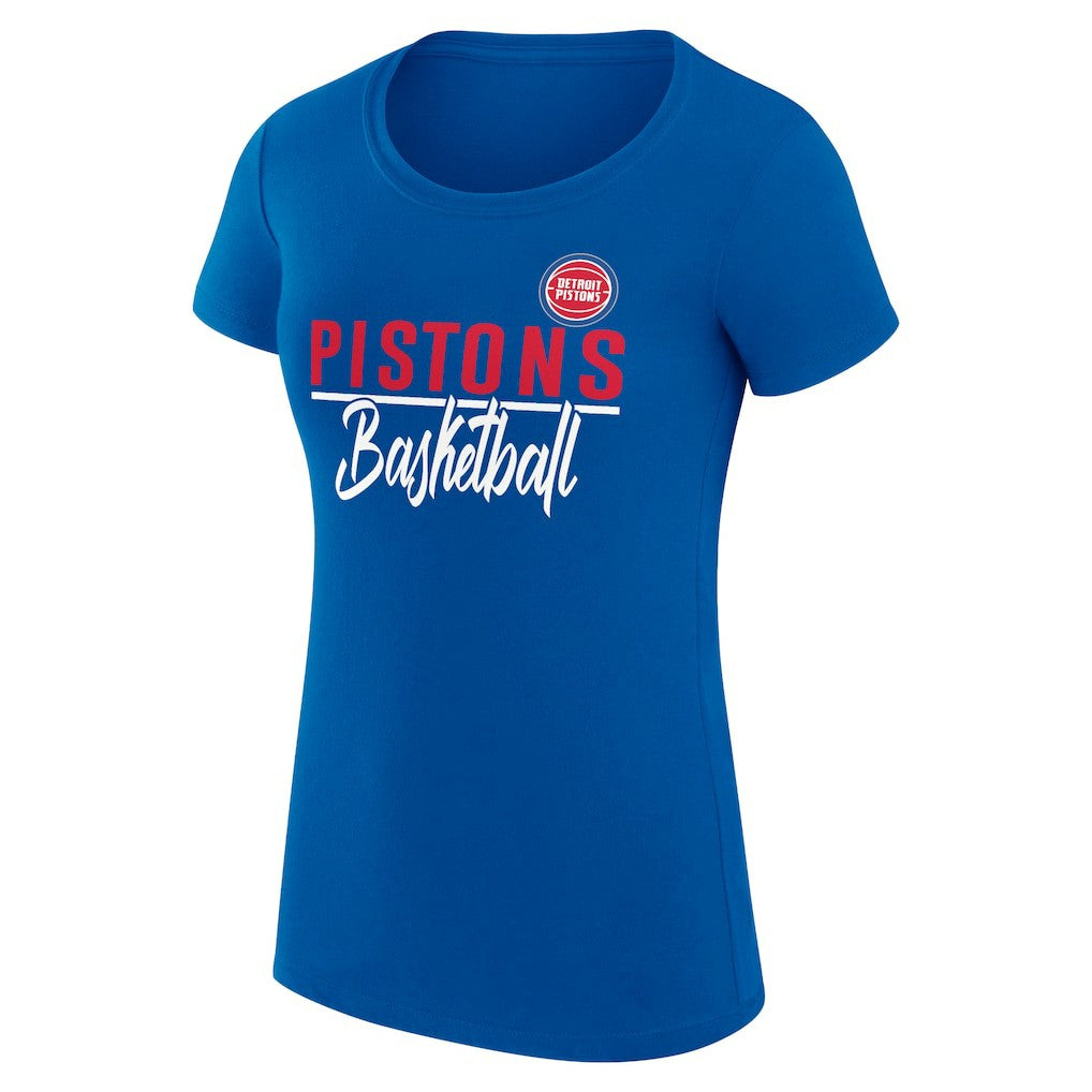 Detroit Pistons G-III 4Her by Carl Banks Women's Super-Slim Fit Lightweight Team Sport V-Neck T-Shirt Blue