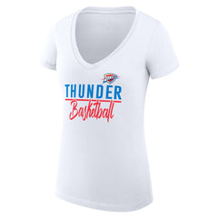 Oklahoma City Thunder G-III 4Her by Carl Banks Women's Super-Slim Fit Lightweight Team Sport V-Neck T-Shirt White