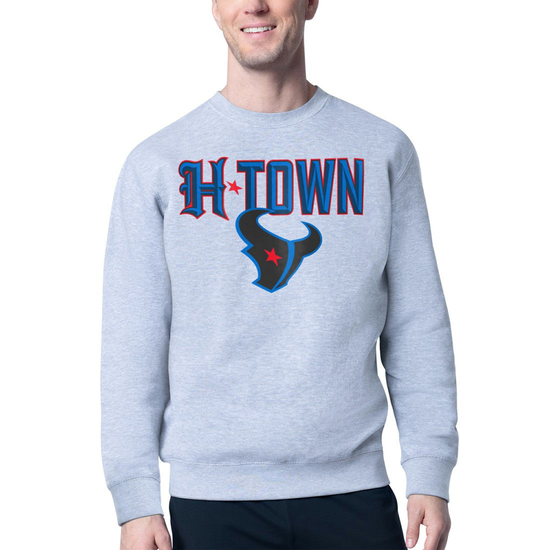 Houston Texans Starter H-Town Graphic Fleece Pullover Sweatshirt - Heather Gray - NFL