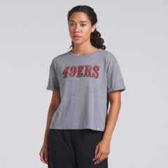 San Francisco 49ers Women's Swing Pass Tri-Blend Boxy T-Shirt - Heather Gray - Fanatics