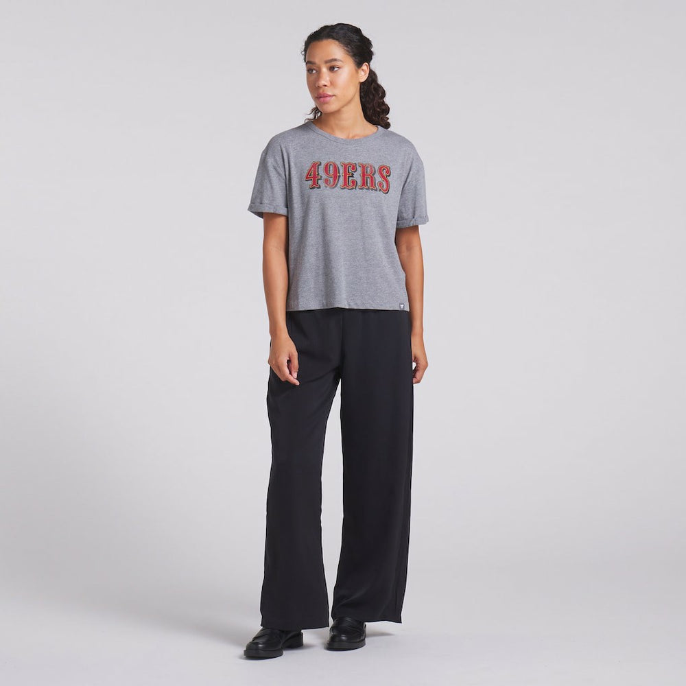 San Francisco 49ers Women's Swing Pass Tri-Blend Boxy T-Shirt - Heather Gray - Fanatics