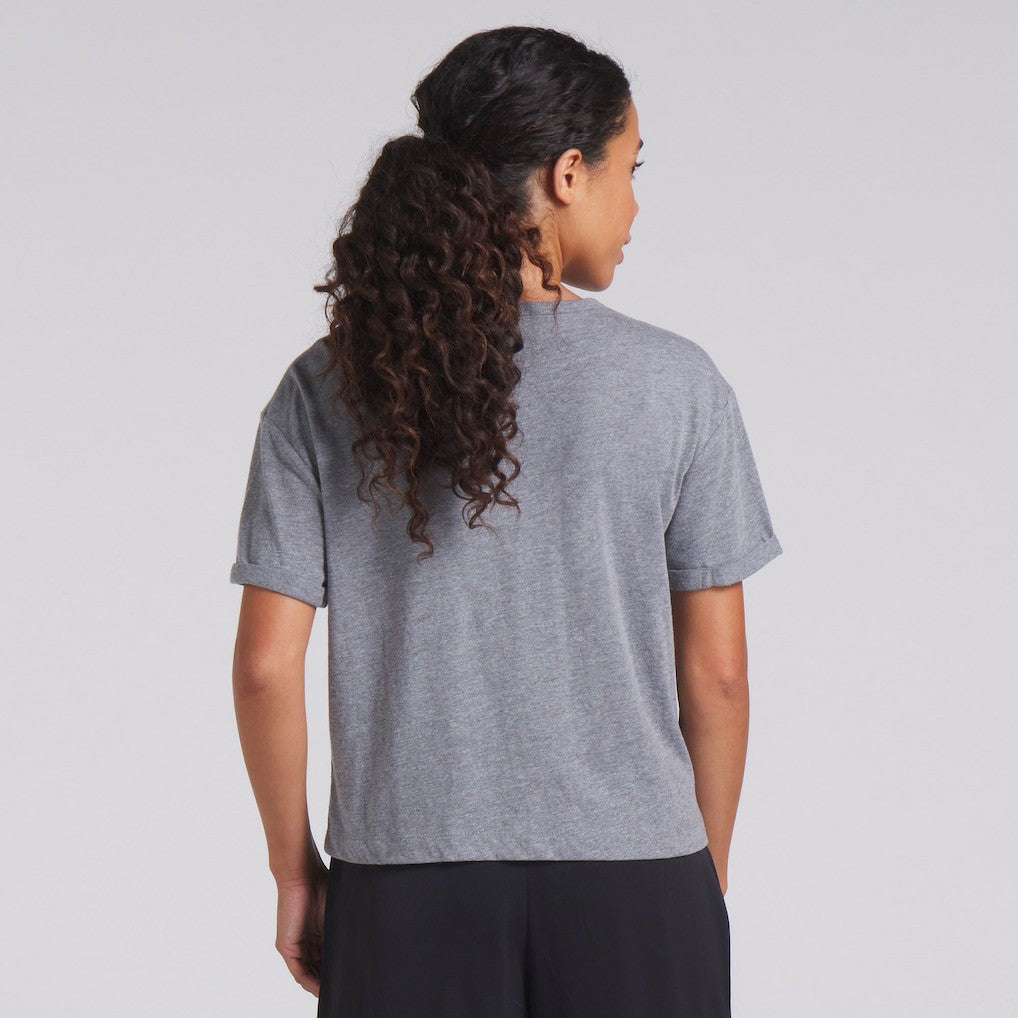 San Francisco 49ers Women's Swing Pass Tri-Blend Boxy T-Shirt - Heather Gray - Fanatics