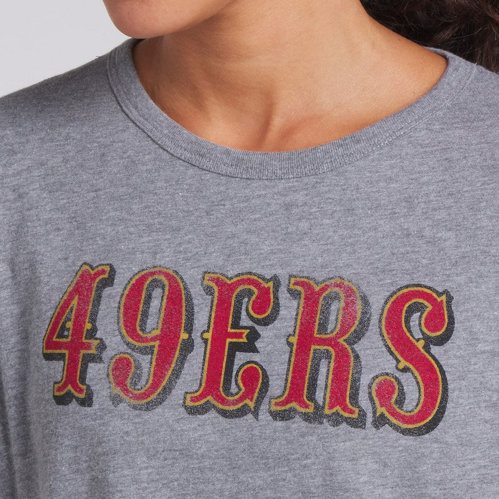 San Francisco 49ers Women's Swing Pass Tri-Blend Boxy T-Shirt - Heather Gray - Fanatics