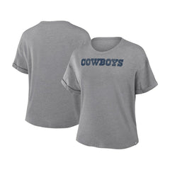 Dallas Cowboys Women's Swing Pass Tri-Blend Boxy T-Shirt - Heather Gray - Fanatics