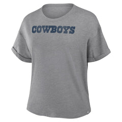 Dallas Cowboys Women's Swing Pass Tri-Blend Boxy T-Shirt - Heather Gray - Fanatics