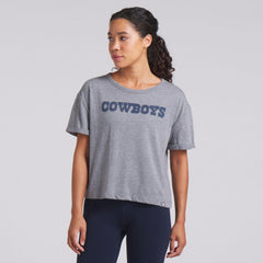 Dallas Cowboys Women's Swing Pass Tri-Blend Boxy T-Shirt - Heather Gray - Fanatics