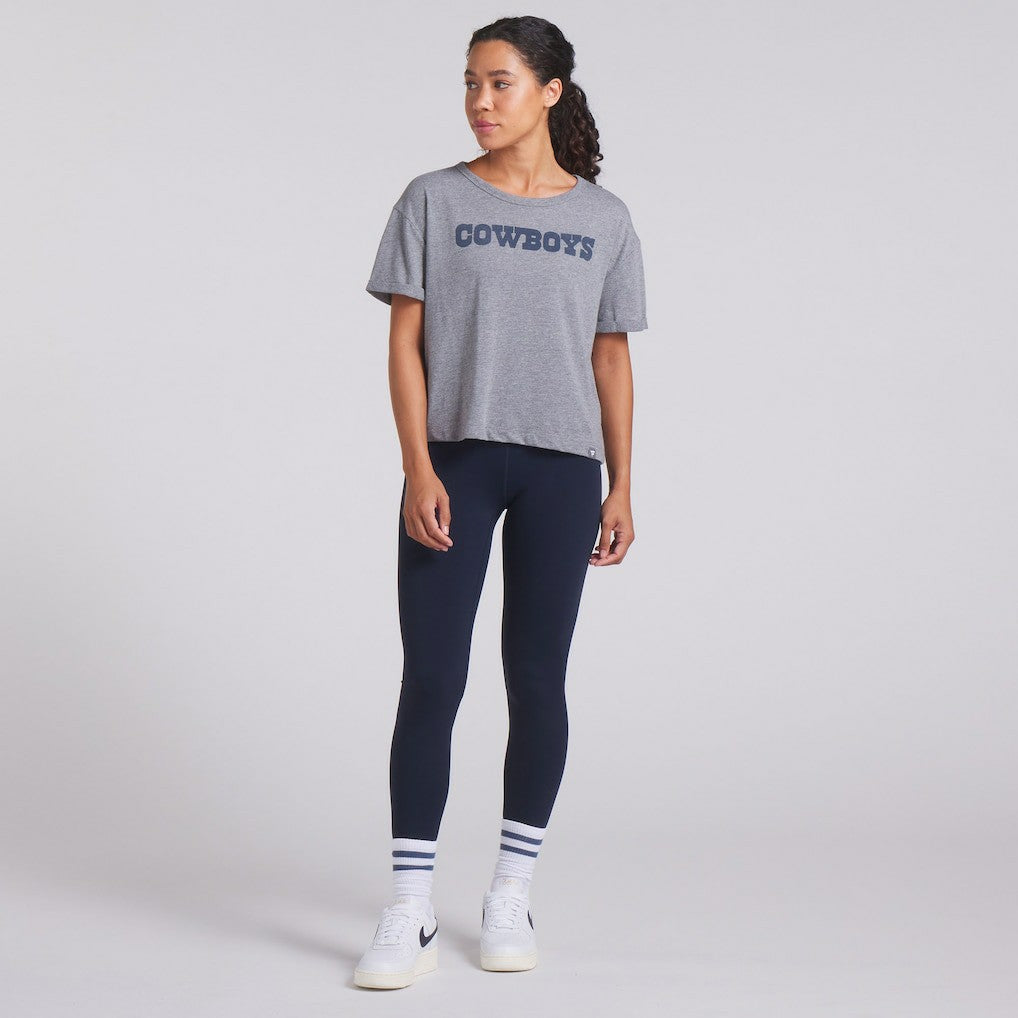 Dallas Cowboys Women's Swing Pass Tri-Blend Boxy T-Shirt - Heather Gray - Fanatics