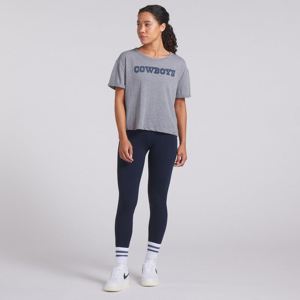 Dallas Cowboys Women's Swing Pass Tri-Blend Boxy T-Shirt - Heather Gray - Fanatics