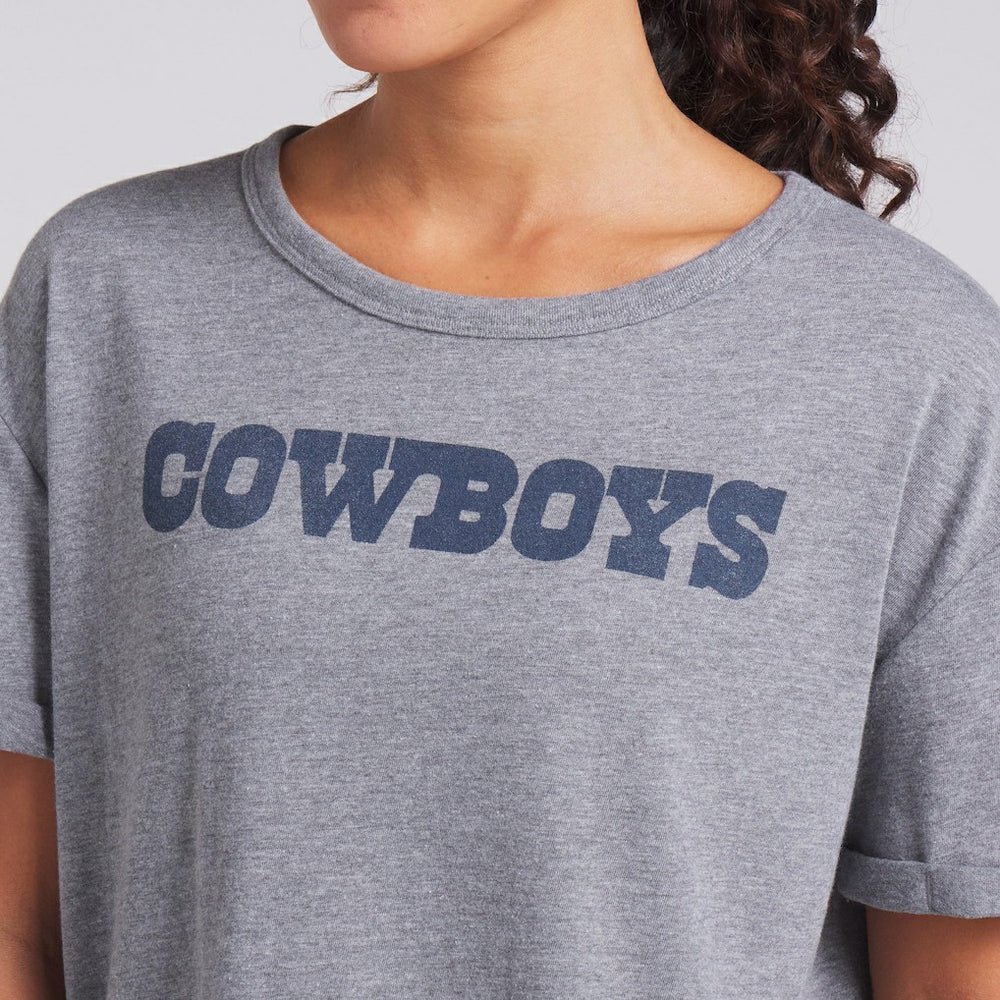 Dallas Cowboys Women's Swing Pass Tri-Blend Boxy T-Shirt - Heather Gray - Fanatics