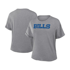 Buffalo Bills Women's Swing Pass Tri-Blend Boxy T-Shirt - Heather Gray - Fanatics