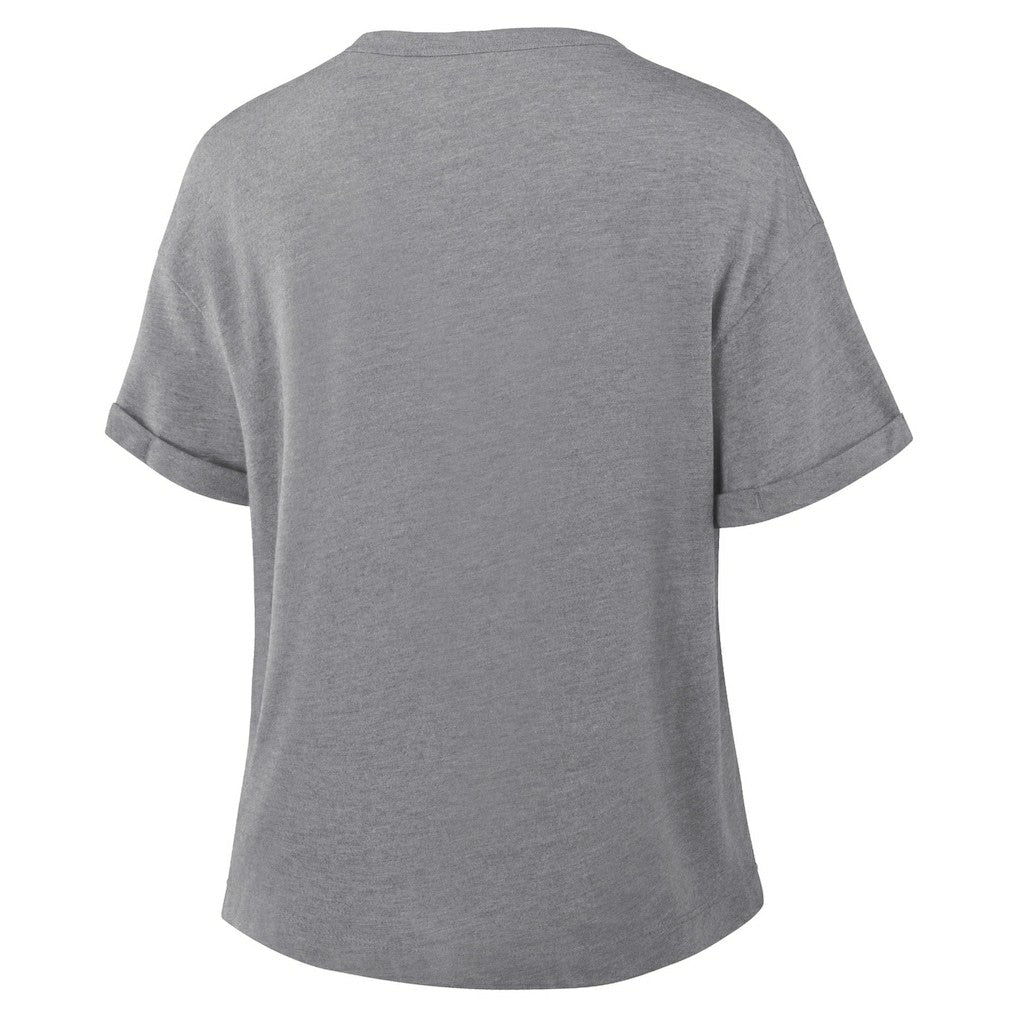Buffalo Bills Women's Swing Pass Tri-Blend Boxy T-Shirt - Heather Gray - Fanatics