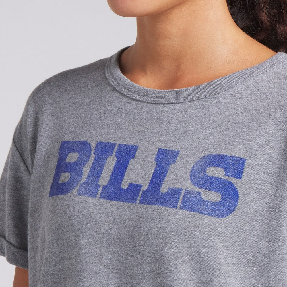 Buffalo Bills Women's Swing Pass Tri-Blend Boxy T-Shirt - Heather Gray - Fanatics