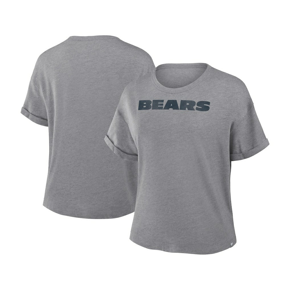 Chicago Bears Women's Swing Pass Tri-Blend Boxy T-Shirt - Heather Gray - Fanatics