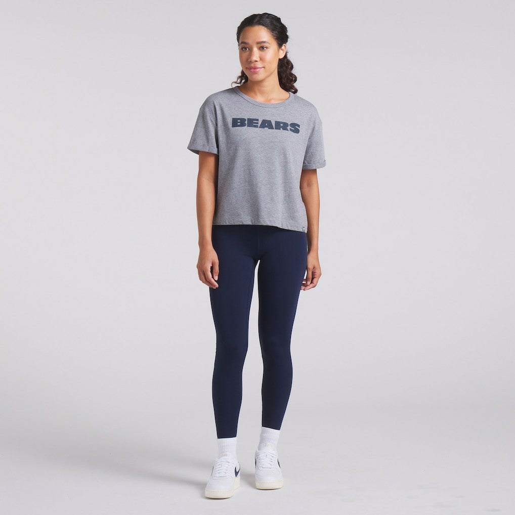 Chicago Bears Women's Swing Pass Tri-Blend Boxy T-Shirt - Heather Gray - Fanatics
