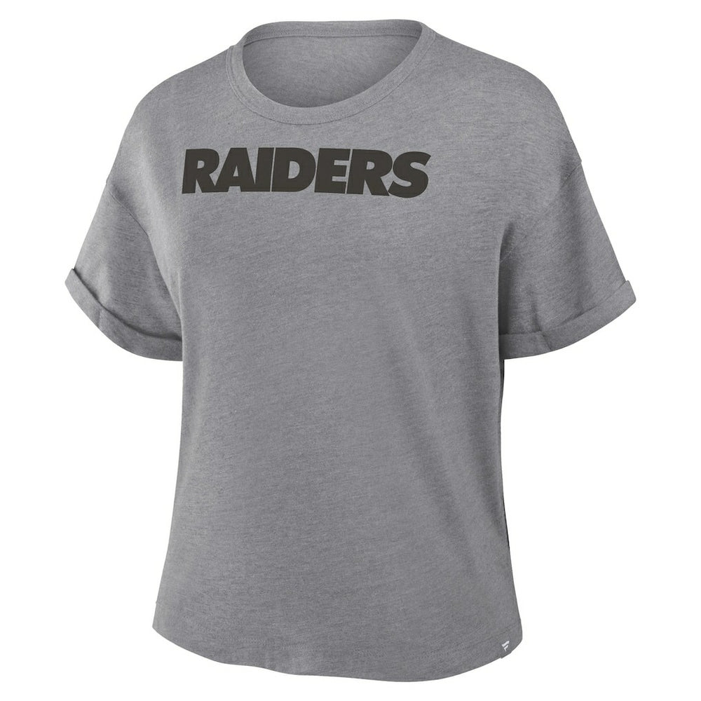 Las Vegas Raiders Women's Swing Pass Tri-Blend Boxy T-Shirt - Heather Gray - Fanatics