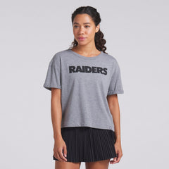 Las Vegas Raiders Women's Swing Pass Tri-Blend Boxy T-Shirt - Heather Gray - Fanatics