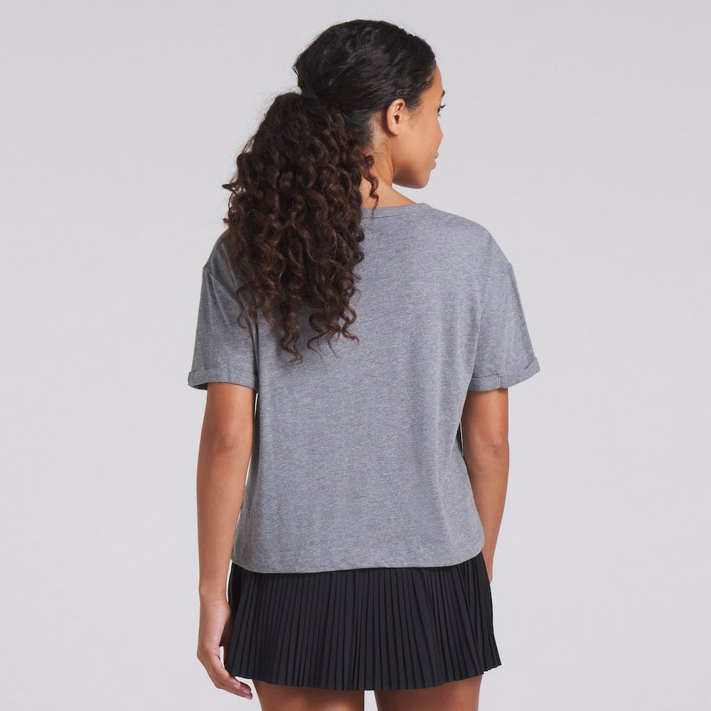 Las Vegas Raiders Women's Swing Pass Tri-Blend Boxy T-Shirt - Heather Gray - Fanatics