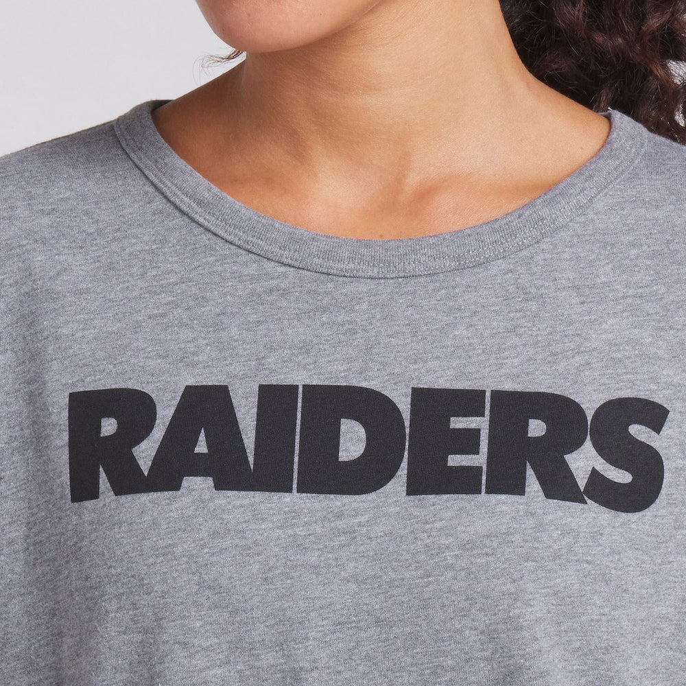 Las Vegas Raiders Women's Swing Pass Tri-Blend Boxy T-Shirt - Heather Gray - Fanatics