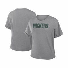 Green Bay Packers Women's Swing Pass Tri-Blend Boxy T-Shirt - Heather Gray - Fanatics