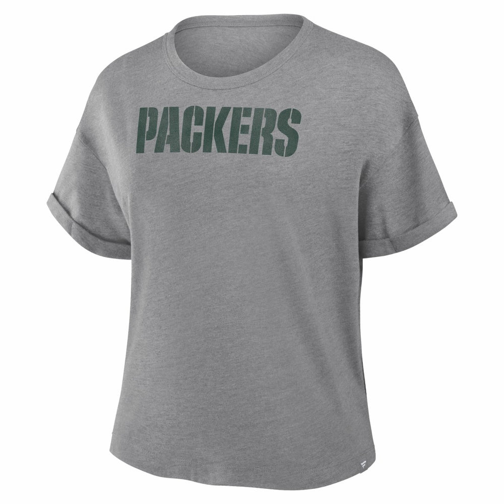 Green Bay Packers Women's Swing Pass Tri-Blend Boxy T-Shirt - Heather Gray - Fanatics